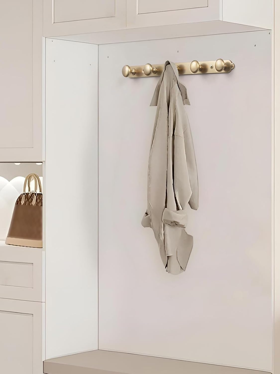 Goo-Ki Champagne Bronze Zinc Alloy Coat Hook - 3.15 ''（80mm） Hole Center Wall Hook Hardware for Bedroom, Kitchen, 1 Pack（8611-H013-5）