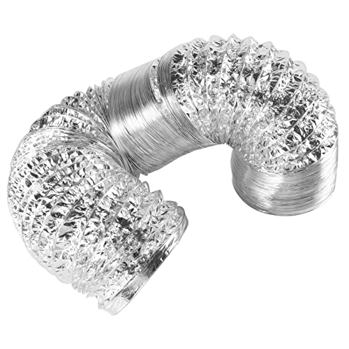 Flexible 4 Inch x 9.8FT Duct 3-Layer Dryer Vent Hose Insulated Aluminum Air Ducting for HVAC Ventilation Exhaust Cooling and Heating, 2 Clamps Included 4 51Gby p+rlL