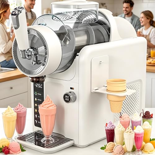 XNZJHPP Máquina de granizados y Helados de 2,2 litros para el hogar - Pantalla LED, 5 programas preestablecidos para Margaritas, Batidos, frappés y Helado Suave - Limpieza automática (White)