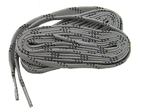 GREATLACES 2 Pair - Heavy Duty proTOUGH(TM) Kevlar(R) Reinforced Flat 8 mm Wide Boot Shoelaces (84 Inch 213 cm, Smoke Grey-Black)