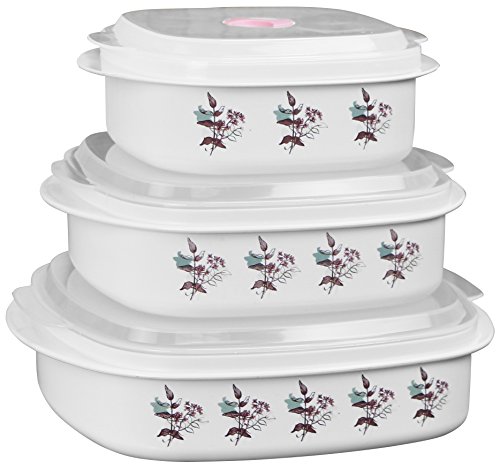 Corelle Coordinates by Reston Lloyd 6-Piece Microwave Cookware, Steamer and Storage Set, Twilight Grove