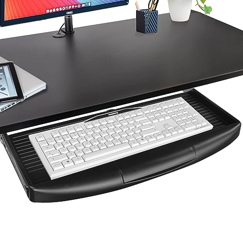 22'Wx11'D Under Desk Keyboard Tray Slide Out, Pull Out Keyboard Tray for Desk, Keyboard Holder Under...