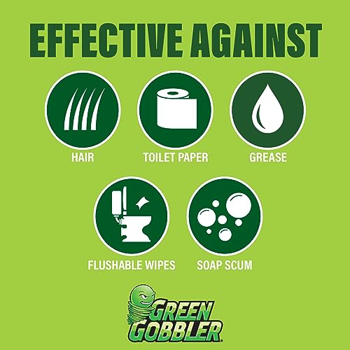 Image of Green Gobbler Drain Clog Remover With 5 Pack of Drain Snake Tools | Drain Opener | Drain cleaner | Toilet Clog Remover