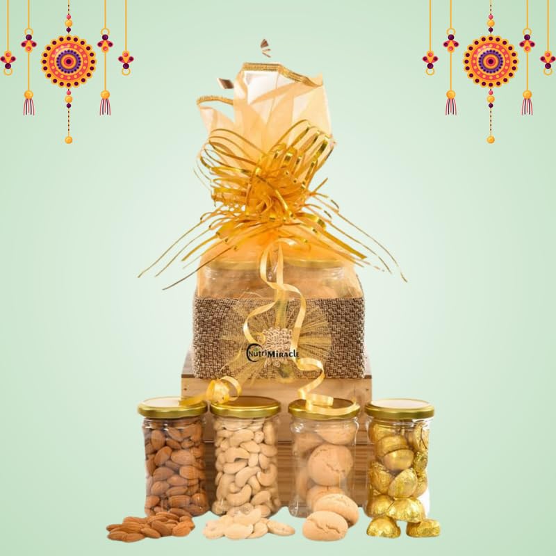 Image of NUTRI MIRACLE Raksha Bandhan Gift Hamper for Brother & Bhabhi | Dry Fruits Pack to Celebrate Together
