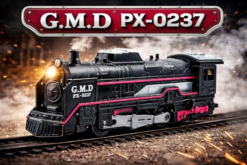 Image of Braintastic Battery Operated Toy Train Set with Engine, 1 Locomotive,14 Sets of Tracks,1 Boxer and1 Passenger Car Railway-19 Pcs, Medium Size with Headlight