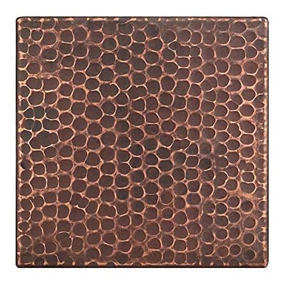 Premier Copper Products T6DBH 6-Inch by 6-Inch Hammered Copper Tile, Oil Rubbed Bronze