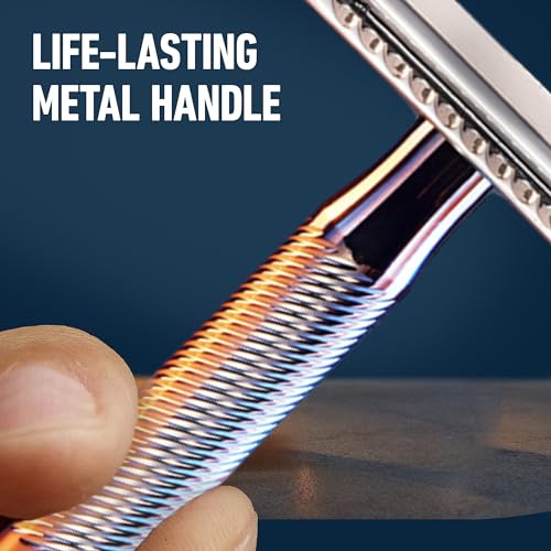 King C. Gillette Double Edge Safety Razor for Men, 5 Platinum Coated Double Edge Razor Blades, Gifts for Men - Image 5