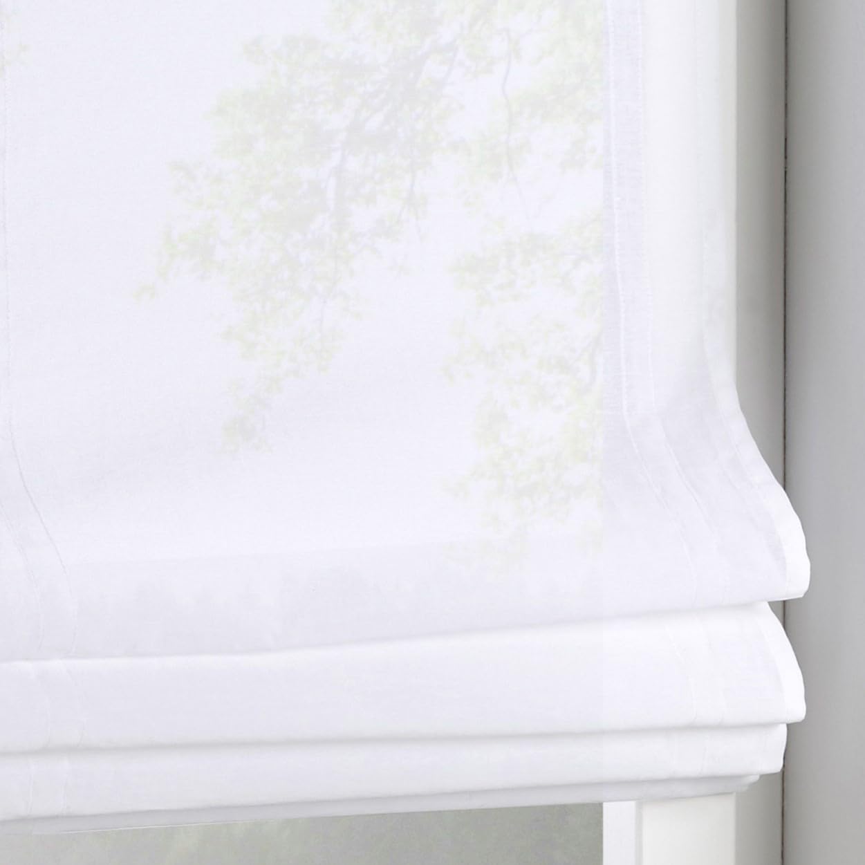 Tenda a pacchetto Gravelot con motivo uccelli in bianco – Tenda semitrasparente per finestre di dimensioni 80 x 140 cm, montaggio senza fori
