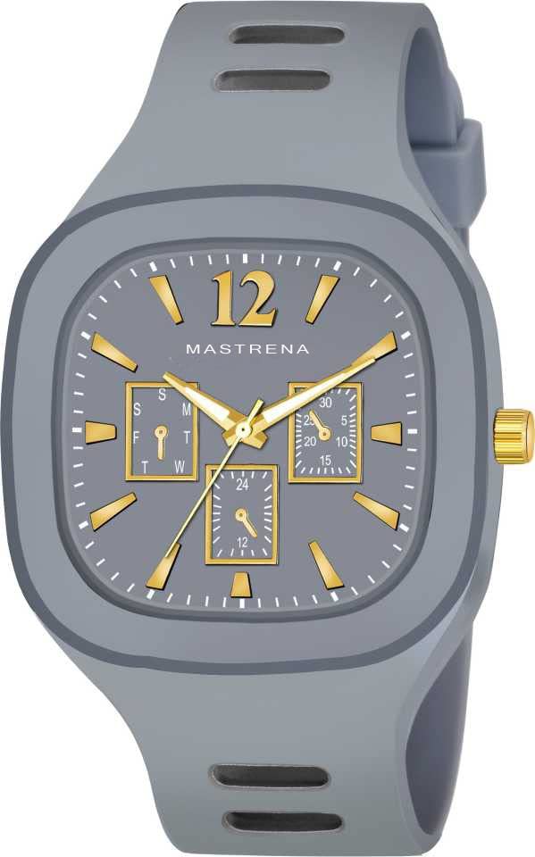 MASTRENA Analog Square (Grey & Golden Dial Droplets Silicone Strap Grey Colored Watch) (B09SZD6LKC) Amazon Price History, Amazon Price Tracker