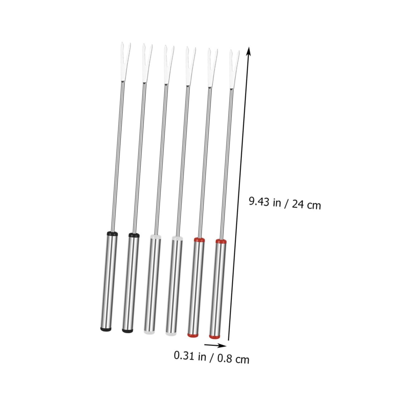 GRIRIW 12Pcs Stainless Steel Dipping Forks Fruit Cheese Forks for Desserts Kitchen Tools with Comfortable Handles for Fondue Sweet Treats