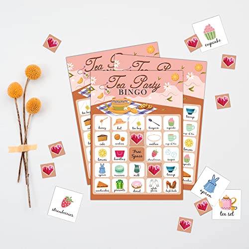 5"X7" Tea Party Bingo Cards (24 Kinds), Birthday Party Favors For Kids, Toddler Learning Activity, Road Trip Activities, Travel Bingo, School Classroom Party Activity -001Teaparty #TOP5