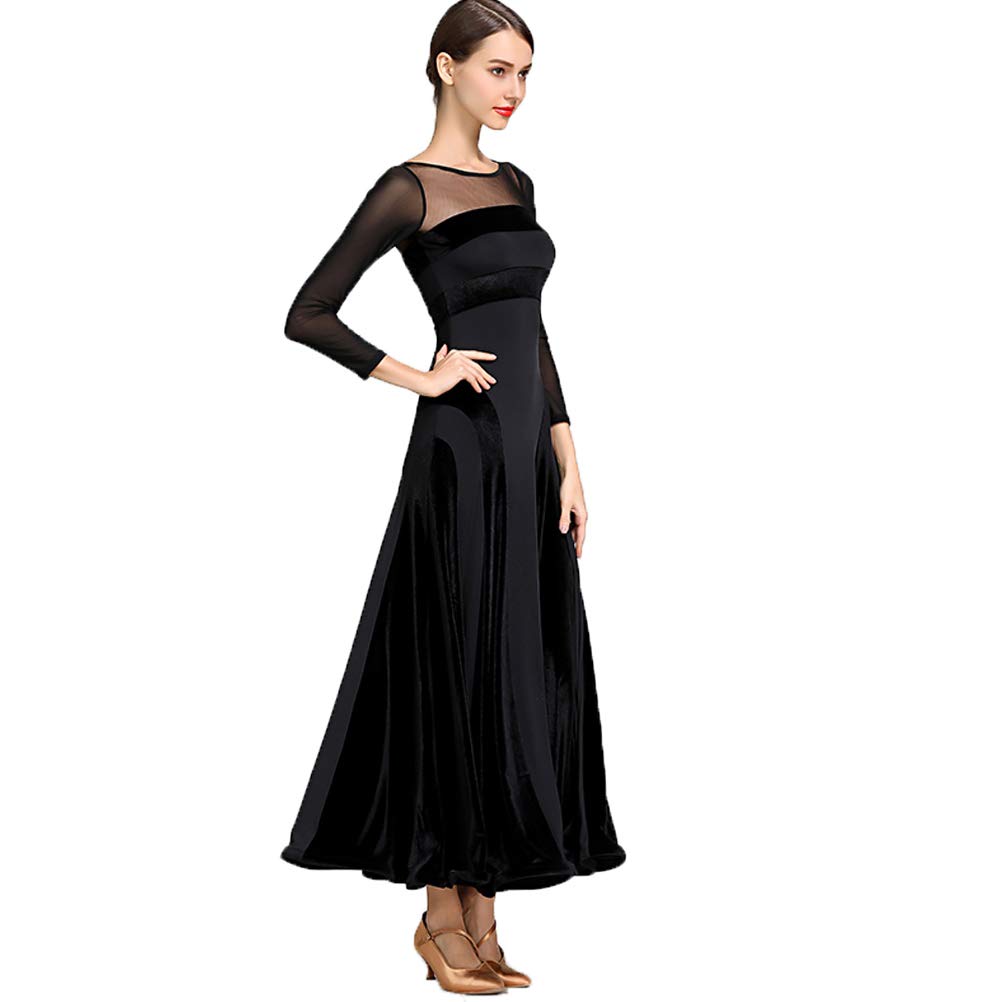 Tanzkleider Damen Standard Lange Ärmel Performance Kleider Moderne Walzer Training Tanzkleidung Tango Klei Ballroom Dress