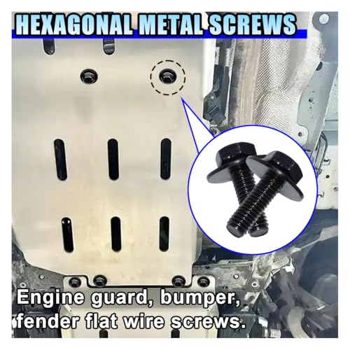 Pernos universales M6 de cabeza hexagonal para defensas de parachoques de coche, tornillos SEMS 3