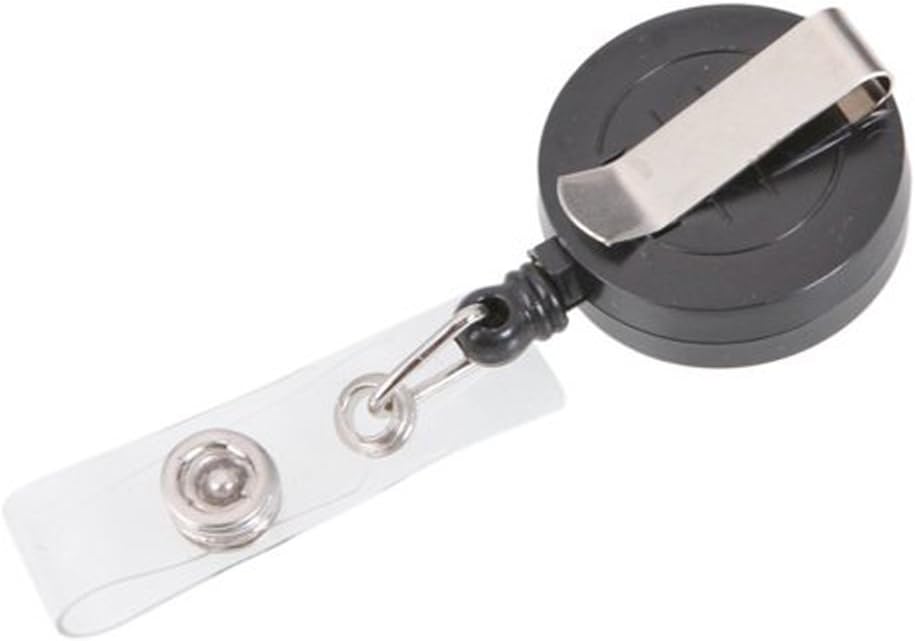 New Reel Retractable Key Clip ID Badge Key Card Name Tag Holders with Belt Clip for Keys-ids-Badges Black(100pcs)