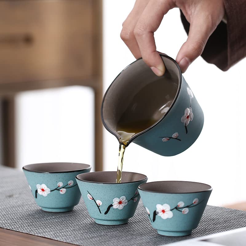 Fleurs de Cerisier Style Japonais Grande Tasse à thé en céramique Peinte à la Main Deux Tasses Une Tasse à thé Tasse Kung Fu Bol à thé Tasse