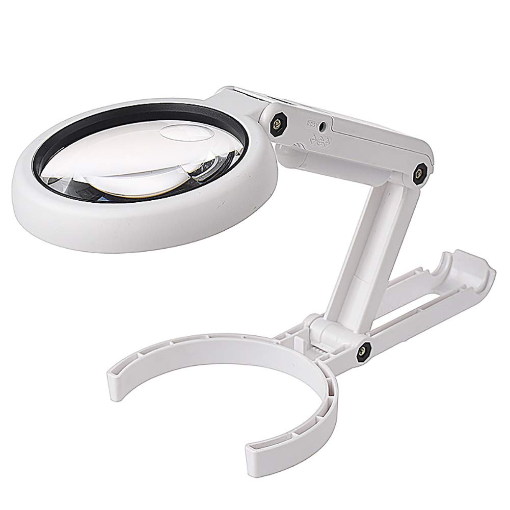 JTLB LED Magnifying Lamp Light, 5X 11X Magnifying Glass Dual Use Table Lamp Super Bright Stand Non Slip Hand Held 8 LED Magnifier Lamp