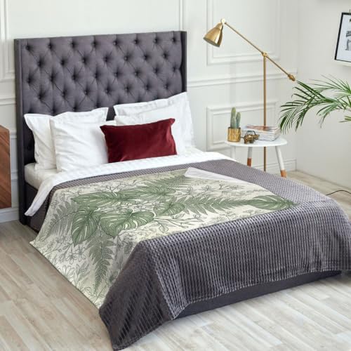 Couverture Monstera en flanelle légère haute densité pour lit - 3
