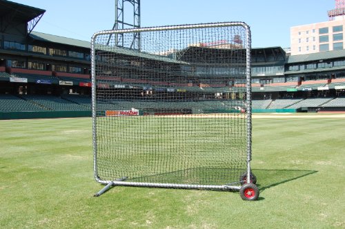 Trigon Sports Ole 96er Pro Fungo Screen Net, Softball and Baseball Pitching Net, Portable Backstop Netting for Training, Durable 8' x 8' Protective Screen for Coaches, Players & Pitching Machines