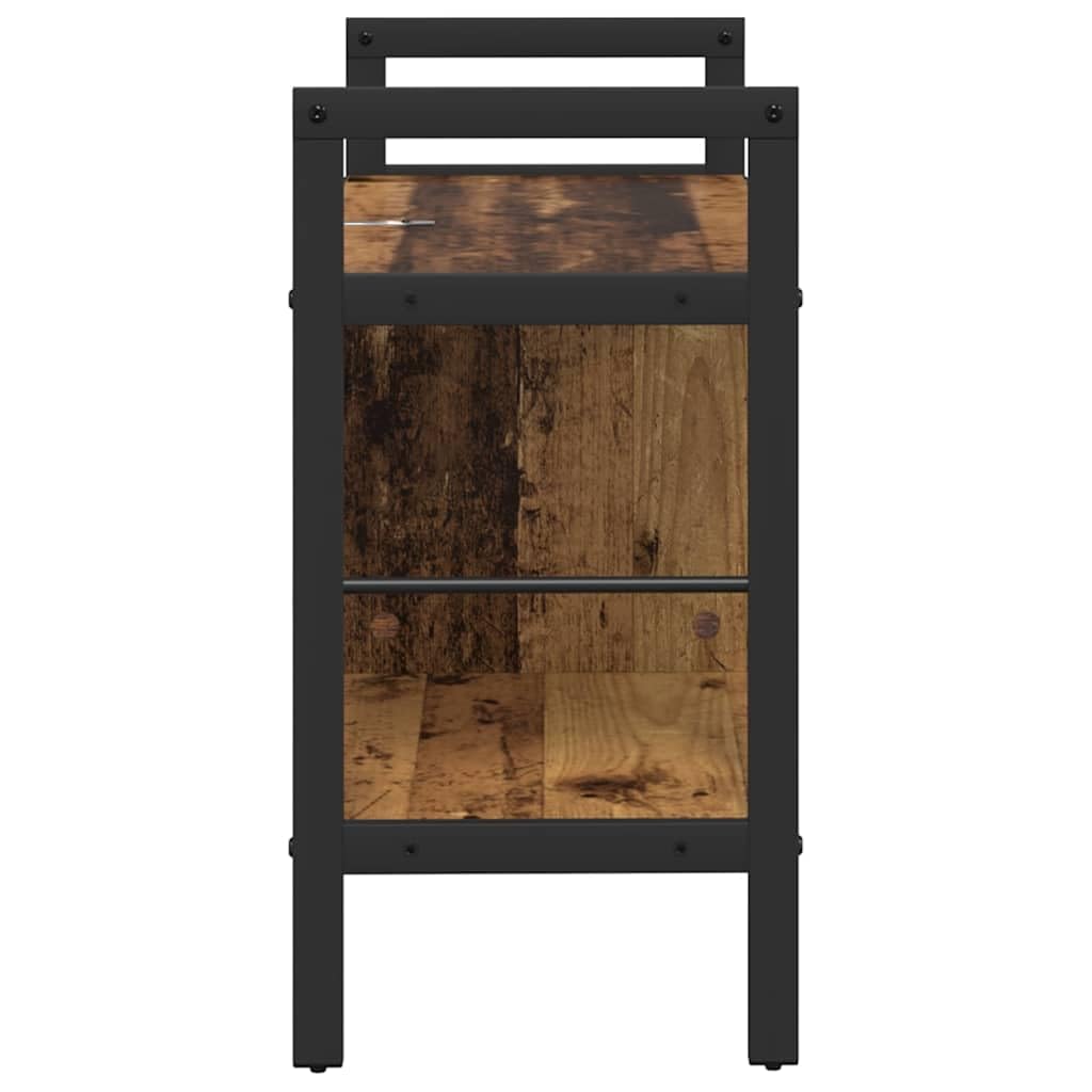 Regał na książki stare drewno, 75 x 30 x 58,5 cm, materiał drewnopochodny z wytrzymałą stalową ramą, 3 regały do salonu i wszechstronne przechowywanie, wzornictwo przemysłowe, trwały i łatwy w
