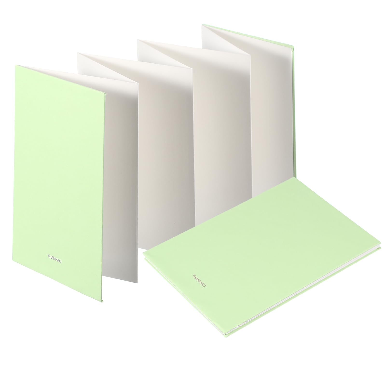 PATIKIL 7.5x5.2 Concertina Sketchbook Watercolor Notebook, 16 Sheets 300GSM/140lb Unfold 103cm Watercolor Sketchbook Blank Travel Journal Sketching Pad for Writing Drawing, Green