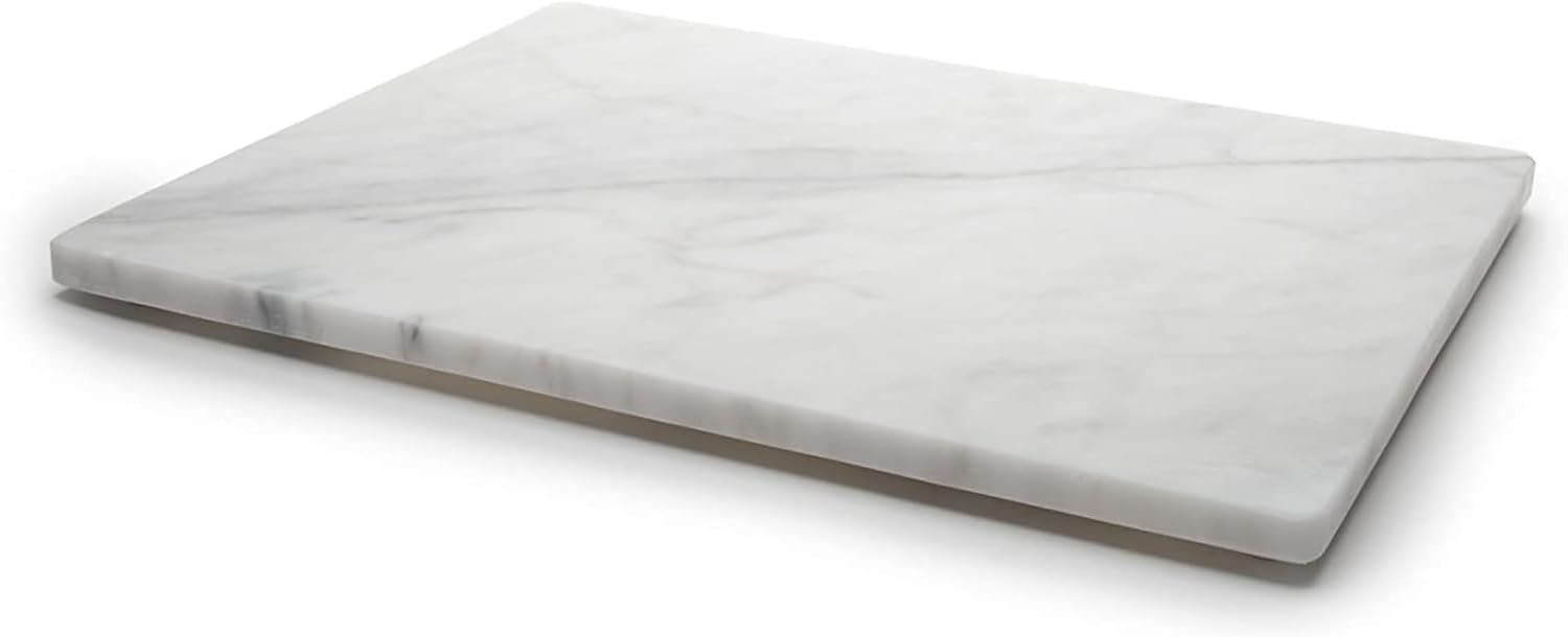 KC KULLICRAFT 812 White Marble Cheese & Charcuterie Serving Board  Natural Marble Cutting Board & Pastry Slab with NonSlip Feet  Premium Stone Kitchen Tray Gift.
