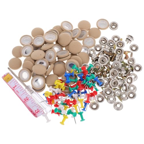 Holibanna 60Pcs Car Ceiling Fabric Repair Kit with Decorative Screw Caps and Buckles Easy Installation for Auto Roof Upholstery Multipurpose for Interior Fixing