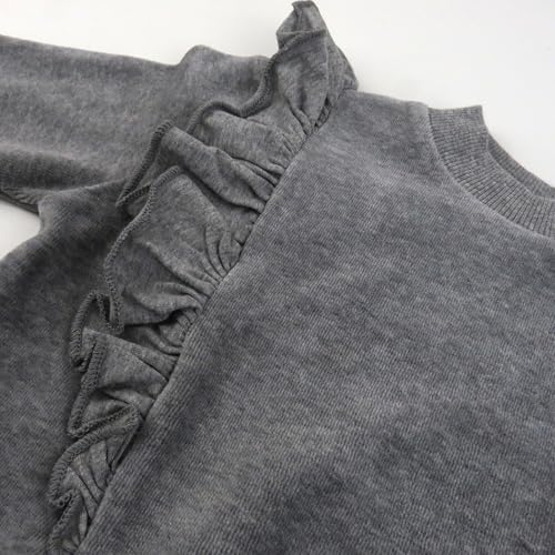 HonestBaby baby-girls 2-piece Velour Ruffle Front Sweatsuit 100% Organic Cotton for Infant Baby Girls3