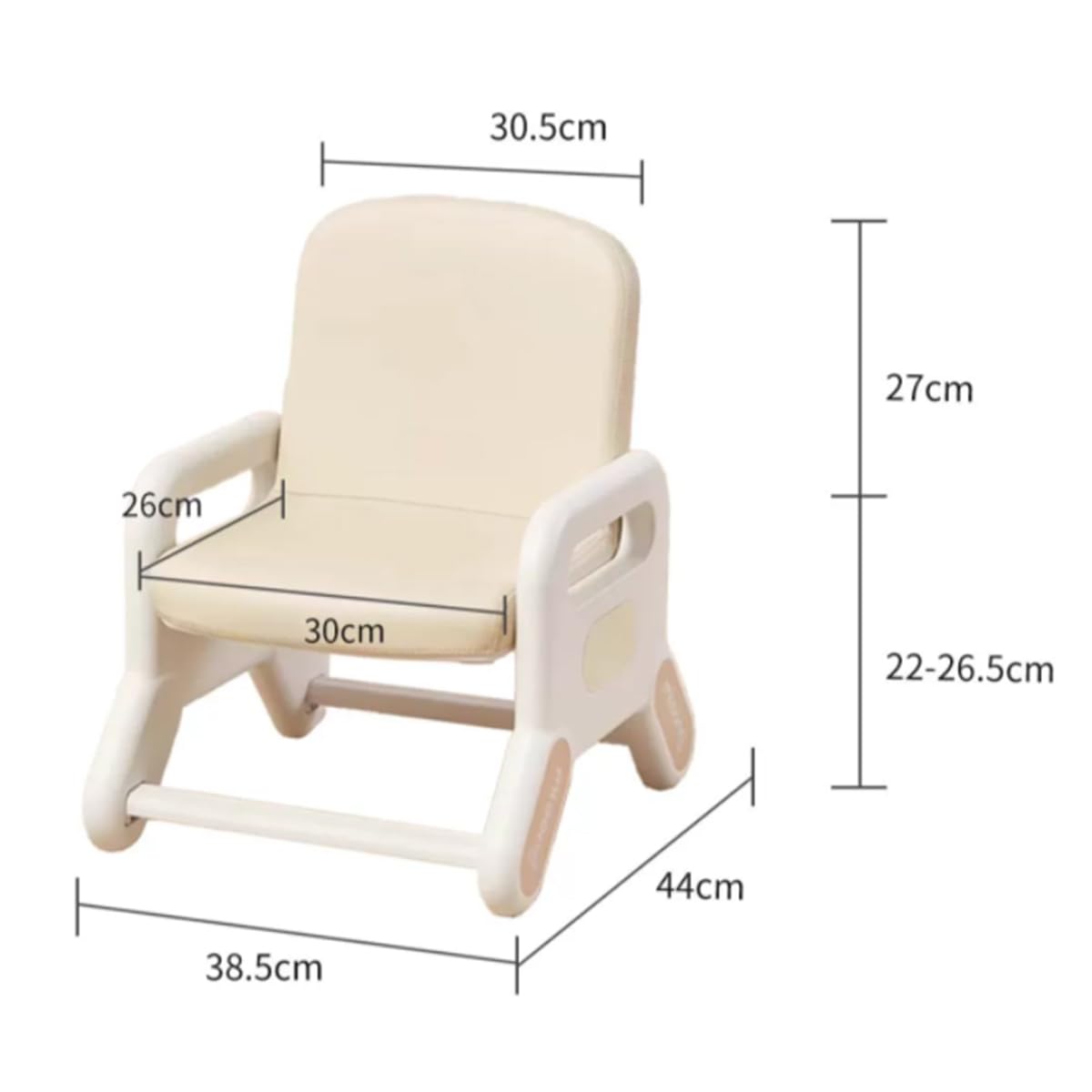 Spacetronik Kinderstuhl ab 1 Jahr Kleinkind Sessel Ohne Rollen | Pflegeleichtes Gewebe, 38,5x49x26 cm, ergonomische Armlehnen, leichter Kinderhocker, stabiler Stand ohne scharfe Kanten