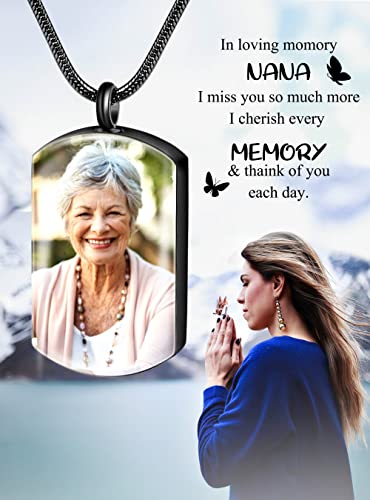 Fanery Sue Personalized Ashes Necklace for Women Men Custom Engraving Photo & Text Cremation Jewelry Urn Necklace for Ashes Memorial Keepsake for Loss Loved One2