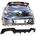 IKON MOTORSPORTS Rear Diffuser & Splitter & Dual Exhaust Muffler Tip Compatible with 2019-2022 Toyota Corolla Hatchback 5Dr, T Style Painted Matte Black ABS Lower Bumper Chin Lip Body Kit