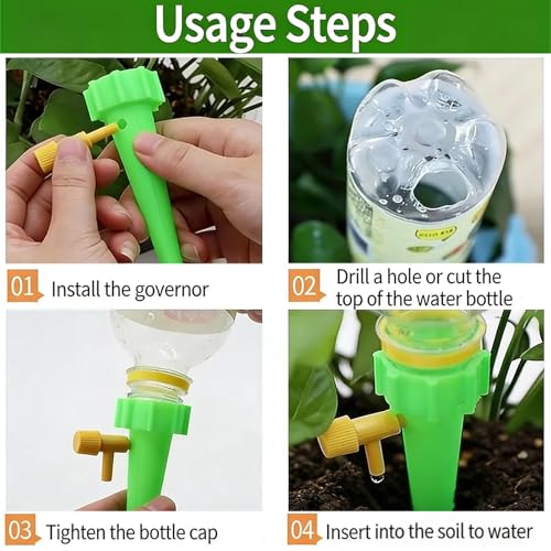24 Stück Automatische Bewässerung Set Urlaub Bewässerungssystem Gartenpflanzen Tröpfchenbewässerung mit Langsam Entriegelbarem Steuerventil für Topfpflanzen (Set 1)