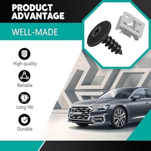 Image of 15Sets Fender Liner Bumper Cover Splash Shield Scew Nut Kit, Compatible with VW GoIf Jetta Passat Tlguan AUD A4 A6 A7 A8 Q5 RS5 S6 S7 S8, N90974701 N90959101