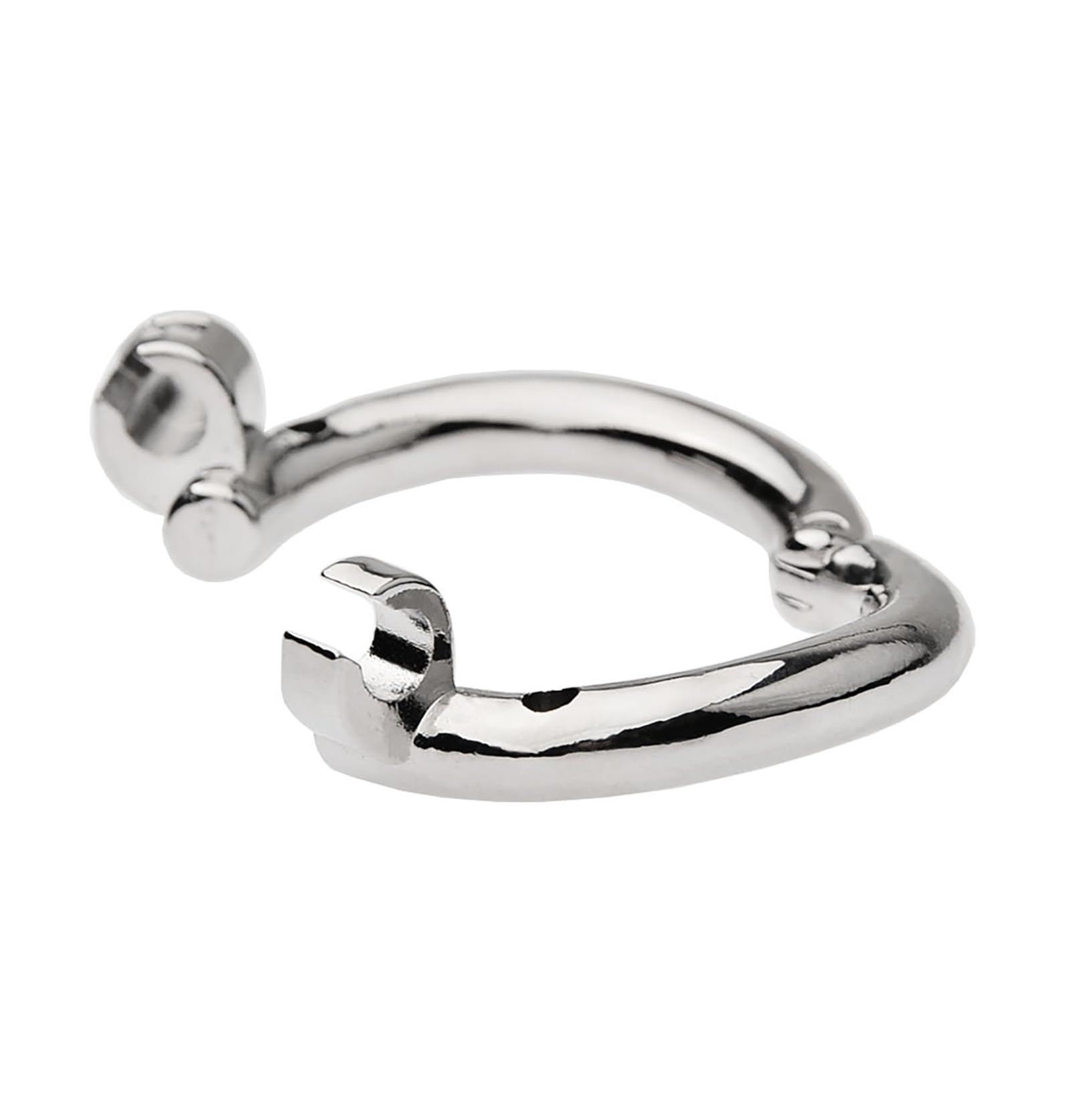Cage à pénis en acier inoxydable Sissy - Design réaliste, cage de chasteté respirante et sûre pour hommes avec anneau pénien et clé, 45 mm (B)