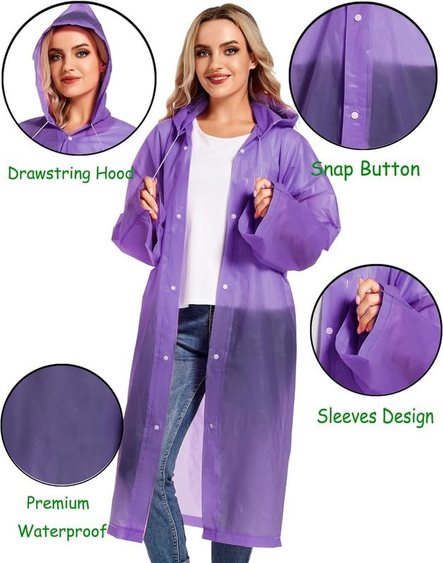 Image of CHACKO EVA Waterproof Rain Coat Hooded Outdoor Water Resistant Suit Portable Men and Women