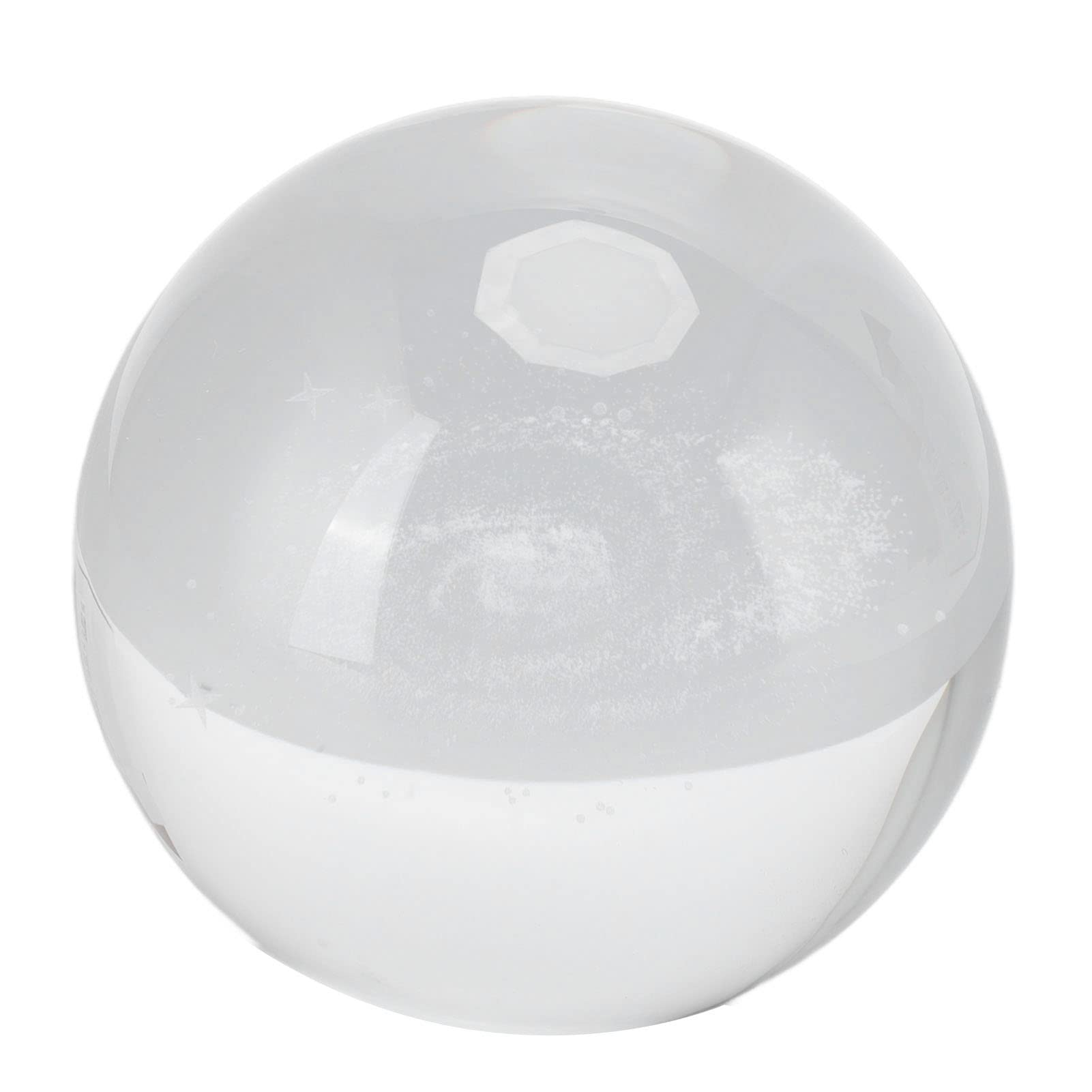 Ejoyous Lampka Nocna z Kryształowej Kuli Światło LED Kryształowa Kula z Grawerowaniem Laserowym 3D Przycisk USB Podstawa z Drewna Bukowego Miękki Blask Dekoracja na Biurko Sypialnia Salon Strona
