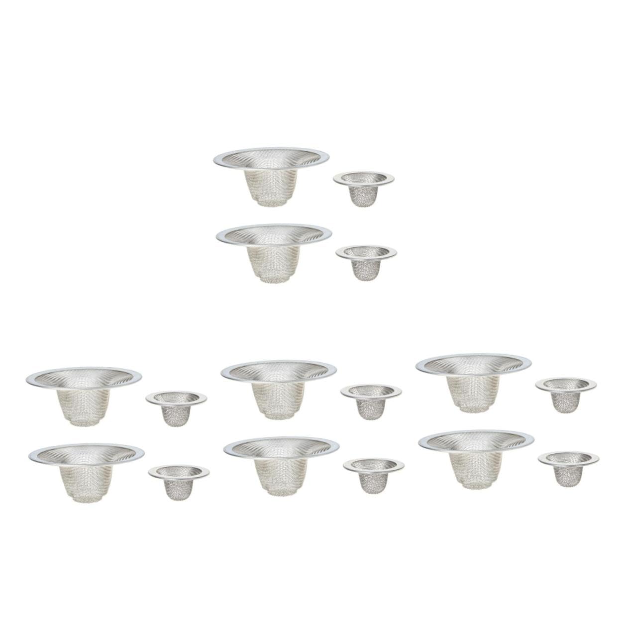 NUOBESTY Colador De Drenaje De Inoxidable De Bañera Y Lavabo Atrapa Cabello Y Residuos Accesorio Multifuncional Compatible con Drenajes Estándar 4 Piezas X 4