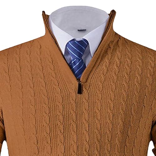 Pull col roulé zippé quart de tour pour homme en maille premium texturée