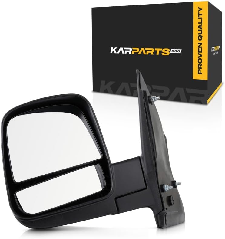 For Chevy Express 2500 2008-2020 Door Mirror Driver Side | Outer | Rear | Textured | Black | Manual | Foldable | Dual Glass | GM1320395 | 20838065