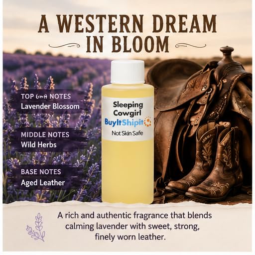 Image of Sleeping Cowgirl Fragrance from Our Leather Collection - Perfect for Adding Aroma to Freshies, Candles and Diffusers - 8 Ounce
