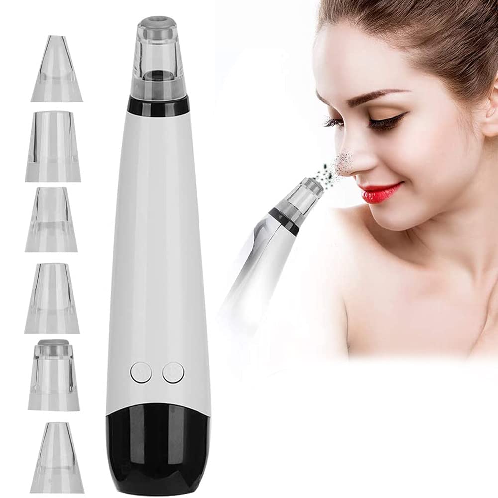 Worii Blackhead Removal Vacuum, Professional Facial Pore Pimple Cleanser Electric Comedone Extractor Kit Rechargeable Blackhead Suction Tool with 6 Heads