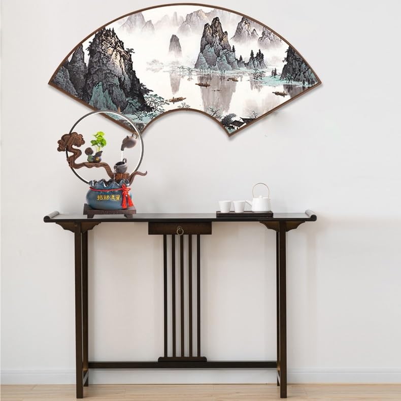 Fuente De Mesa Fuente de sobremesa Creativa cerámica con Dispositivo Flujo Agua circulante, for Sala Estar, Oficina, Escritorio, decoración Fuente pecera Vidrio De Cascada Interior