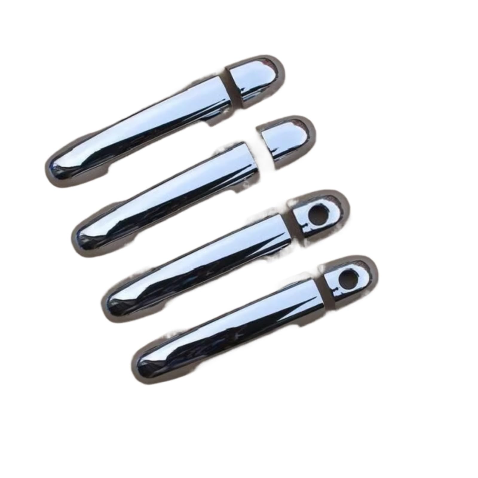 DSPOLIMV Outer Door Handle Cap Compatible with Hyundai for I20 2008-2013 Chrome Carbon Fiber Car Door Handle Cover Trim Stickers Overlay Accessories(Silver 2 Keyholes)
