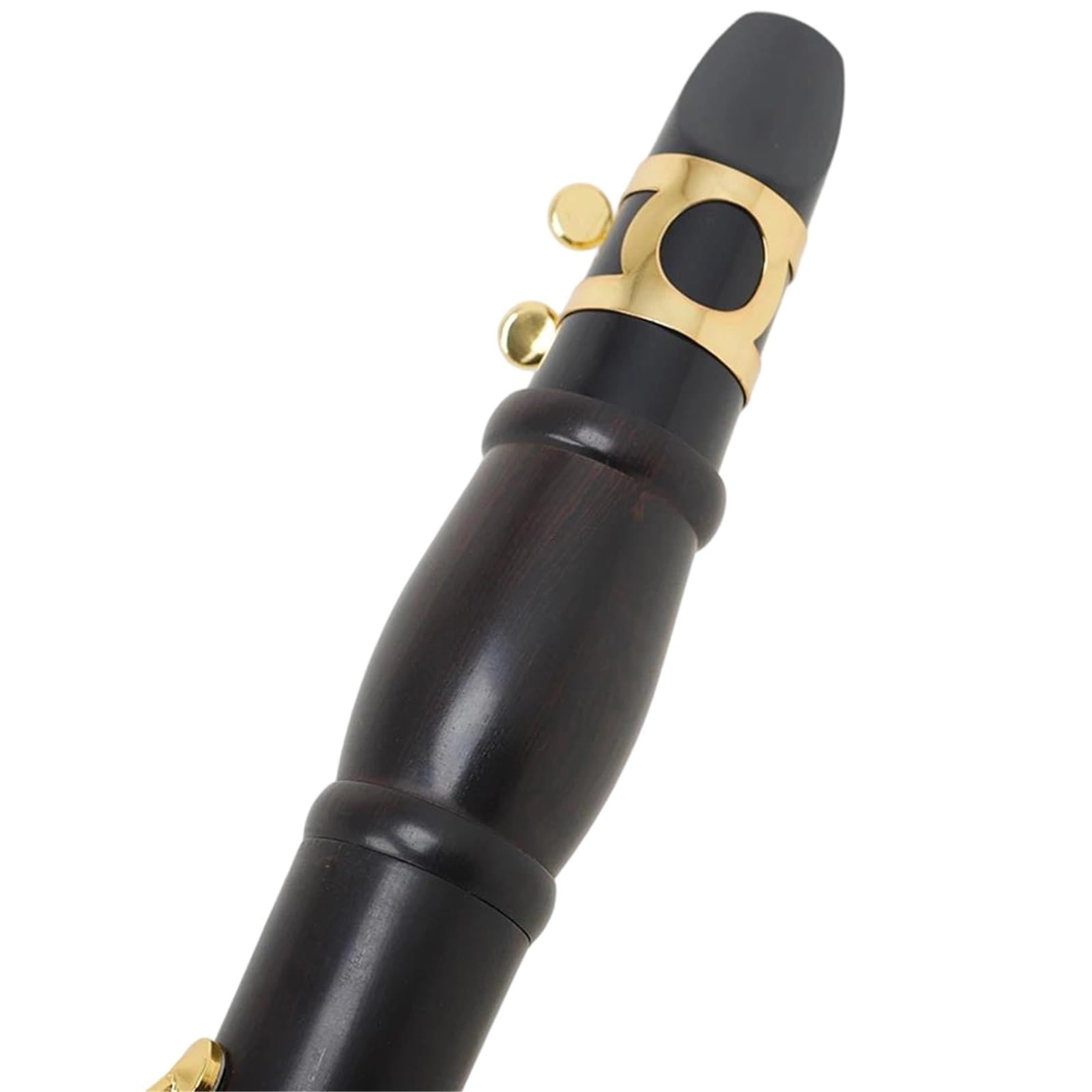 Clarinete De Ébano Bb 17 Llave Chapada En Oro Rendimiento Con Cinturón Trasero Guantes Silbato