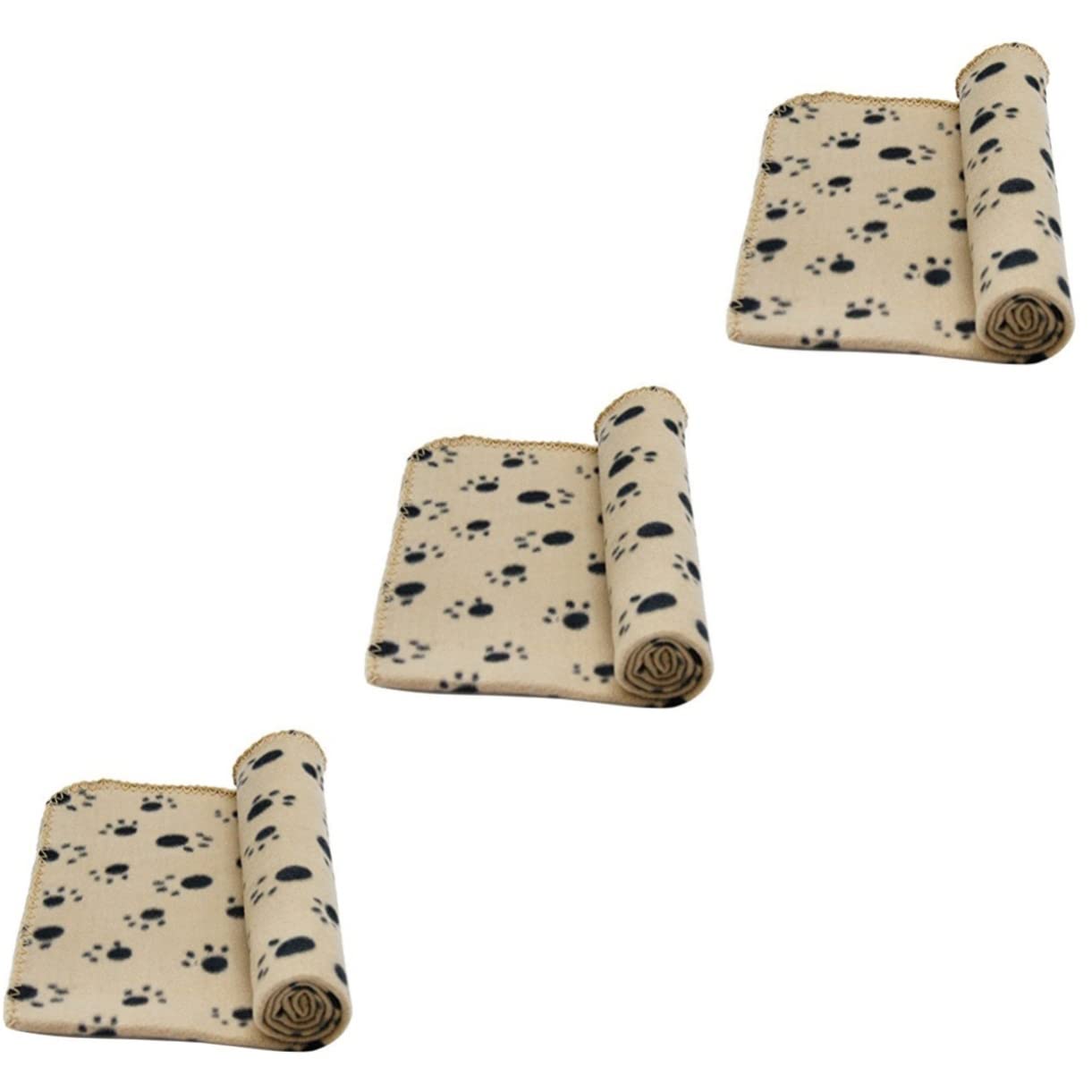 Couverture fleece pour chiens Beavorty 3 pièces matelas lavable en machine pour la voiture beige