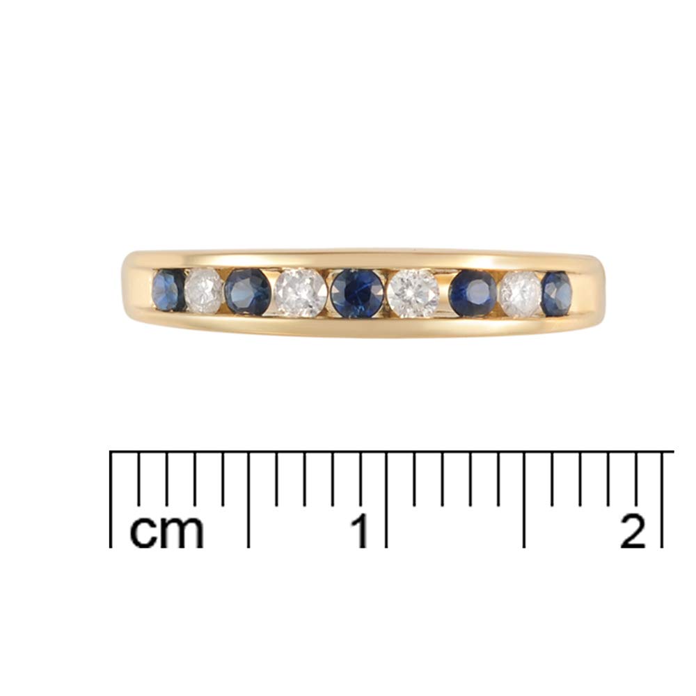 Bijoux pour tous - Anillo de oro amarillo de 9 quilates con zafiro