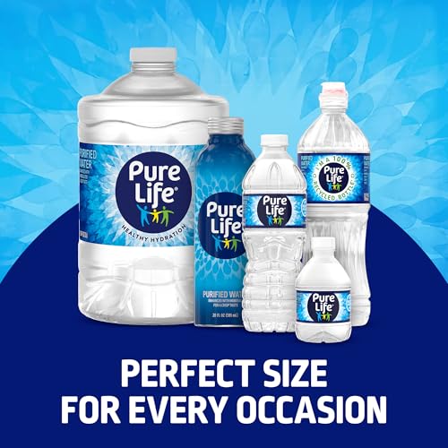 Pure Life Purified Bottled Water, 18-Pack - Still Bottled Drinking Water Enhanced with Minerals for a Crisp Taste, Aluminum Bottles - 20 fl oz