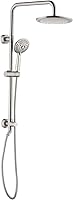 Bright Showers 9-Inch Rainfall & 5-Mode Handheld Shower Head System with Adjustable Brass Rail, Brushed Nickel