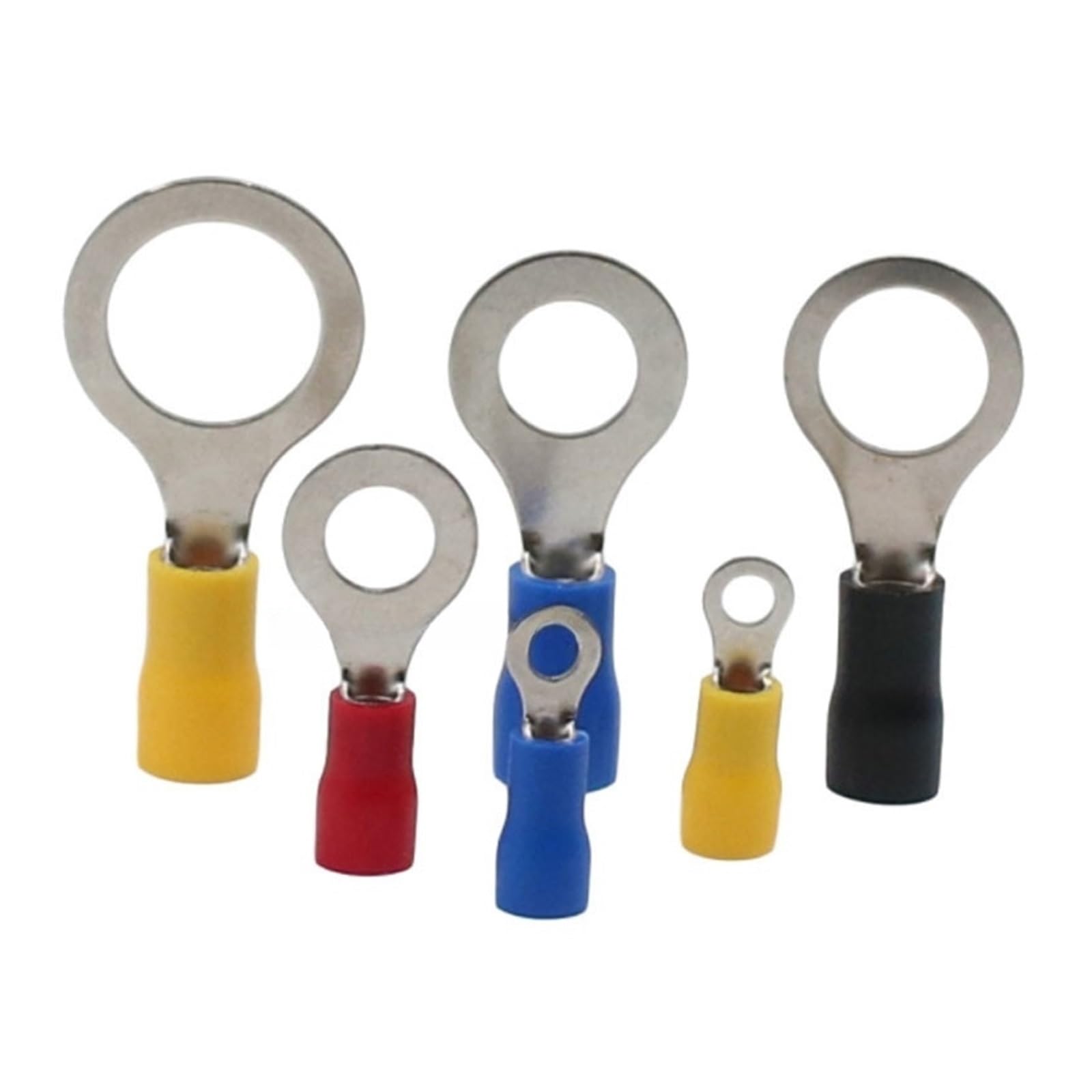 Cosse à sertir électrique, Kit de bornes à sertir RV1.25-4 à RV5.5-4 Multicolore 10-100 pièces(RV5.5-4 (Blue),100pcs)