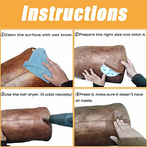 Surriba Rotolo Ecopelle Adesiva, Pelle Patch per