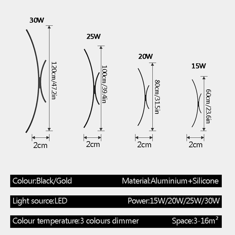 Applique Moderna a LED, Illuminazione per Interni Nera/Oro, Lampada da toeletta per Bagno sopra Lo Specchio per Soggiorno, corridoio, Camera da Letto, Comodino